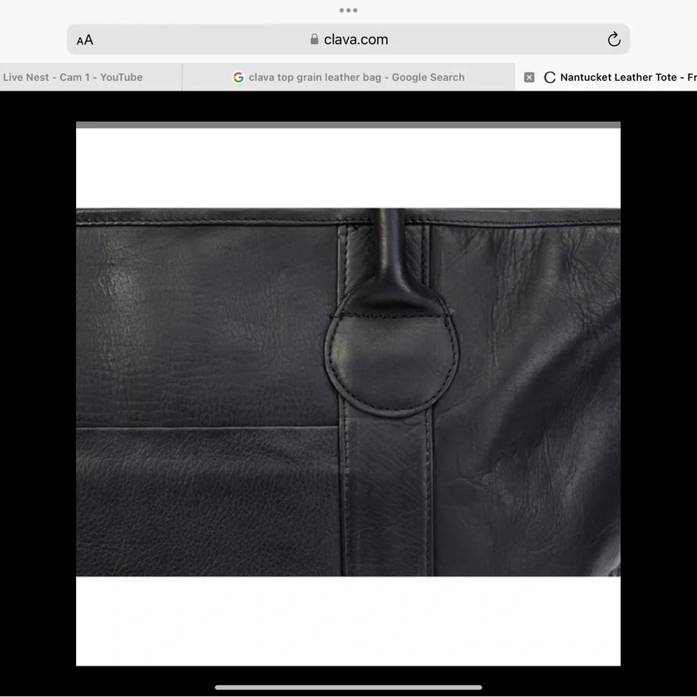 CLAVA NANTUCKET LEATHER TOTE - Picture 6 of 13